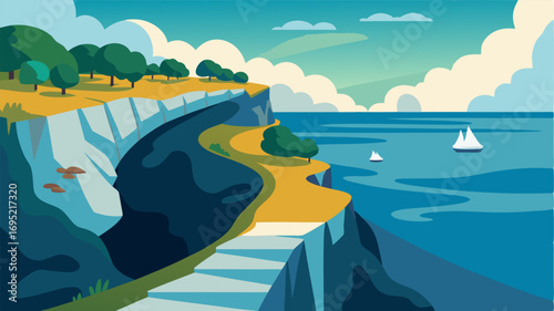 A walk along the cliffs edge reveals hidden caves and coves each with its own unique charm and glimpse of the stunning sea views beyond.