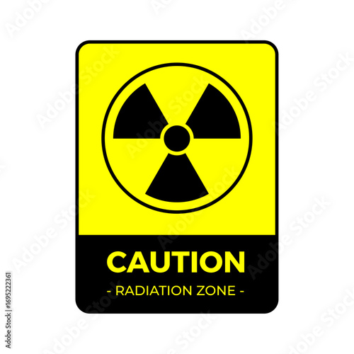 Radioactive icon nuclear symbol. Uranium reactor radiation hazard. Radioactive toxic danger sign design isolated on transparent background. Nuclear bomb symbol. Danger icon.