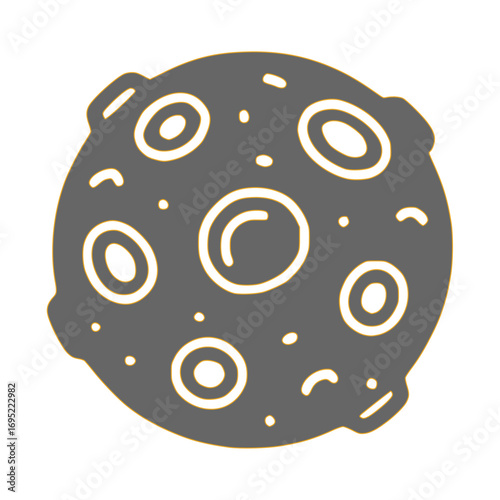 Mysterious moon with craters invites cosmic adventures in children's books and astronomy lessons
