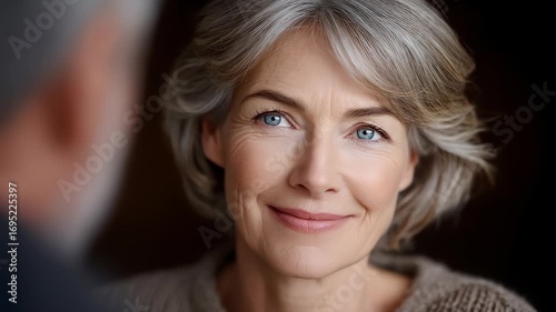 Wallpaper Mural Close-up of a Mature Woman's Face Showcasing Confidence and Elegance Torontodigital.ca