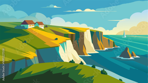 Beyond the village rugged cliffs and rolling hills offer breathtaking views of the coastline beckoning adventurers to explore its natural beauty.