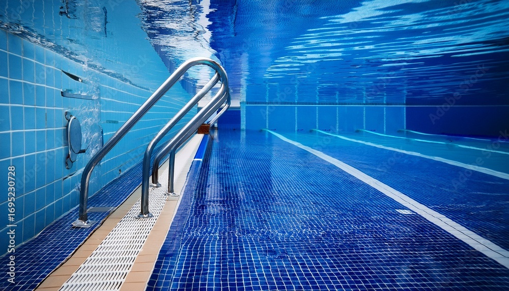 Fototapeta premium pool with a long blue swimming board in it