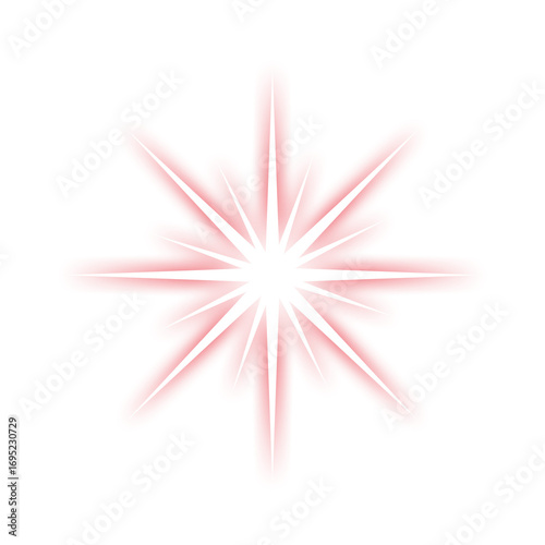 Bright red starburst on black background abstract
