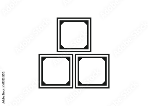 Box culvert stack. Simple illustration in black and white.