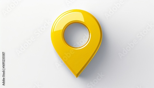 Free Download isolated yellow location pin icon on white background for infographics - GFXLoad