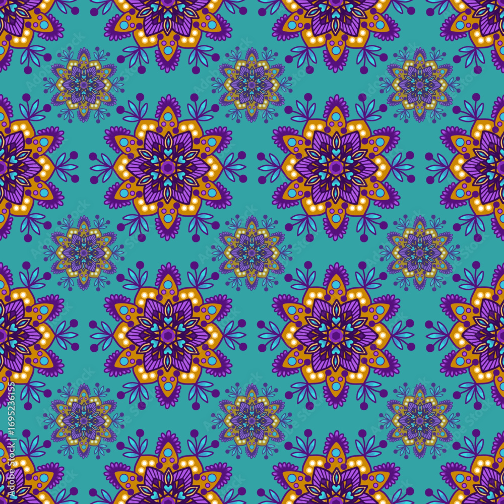 seamless pattern mandala flowers for decoration