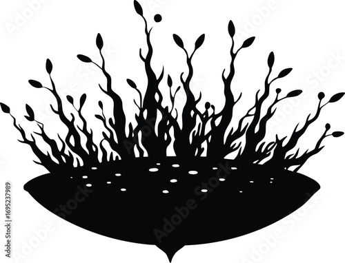 Floating Algae Silhouette