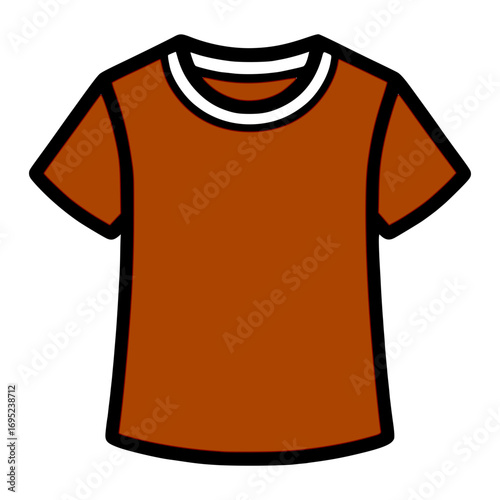 Trendy burnt orange t-shirt with white trim, perfect for casual lifestyle and apparel designs