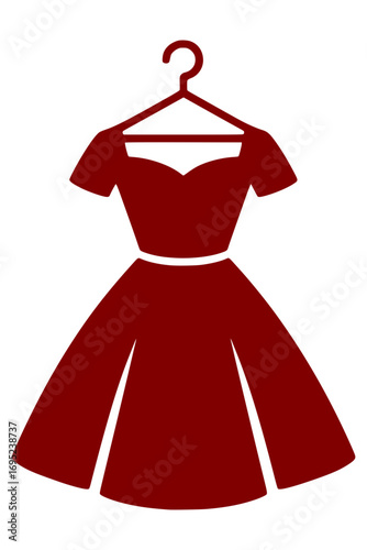 Elegant dress on hanger, perfect for fashion blogs, boutiques and style guides, modern simplicity