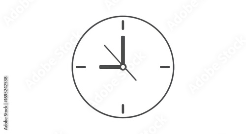 Free Download Minimalist White Analog Clock Showing 9 O'clock on an Isolated Background, Representing Time, Schedule, and Punctuality. isolated on transparent background. PNG Transparent Icon - GFXLoad