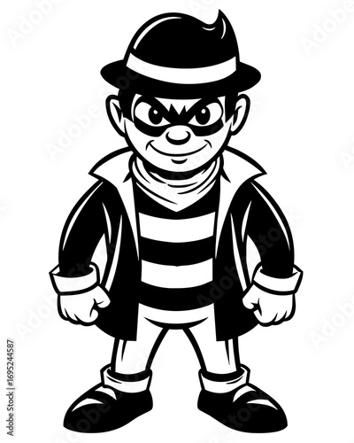 Cartoon character robber vectors