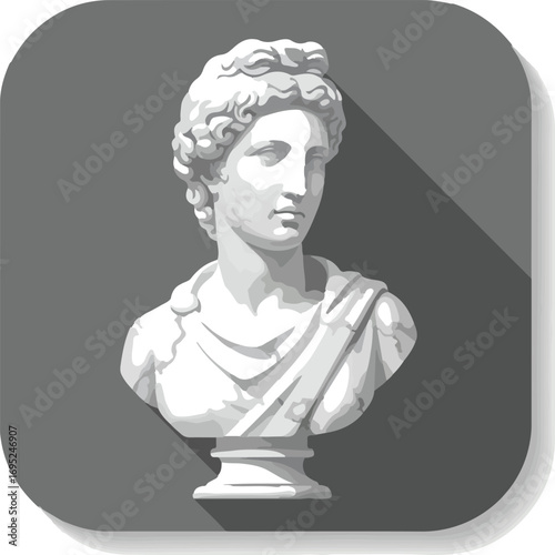 Bust of a classical male figure sculpture suitable for art history resources, educational materials, and historical presentations and publications.