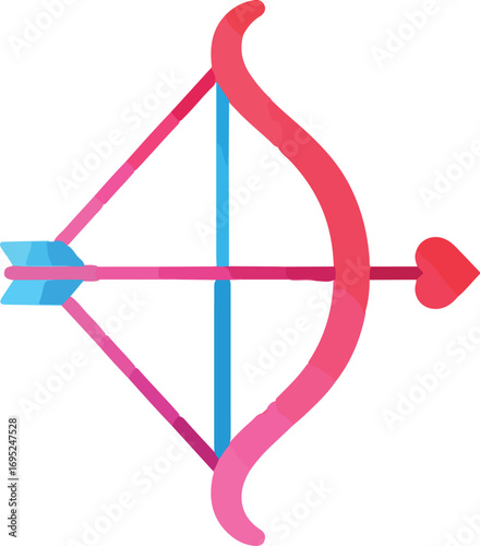Bow and arrow heart image perfect for valentines day greeting cards, wedding invitations, lovethemed designs, romantic social media posts.