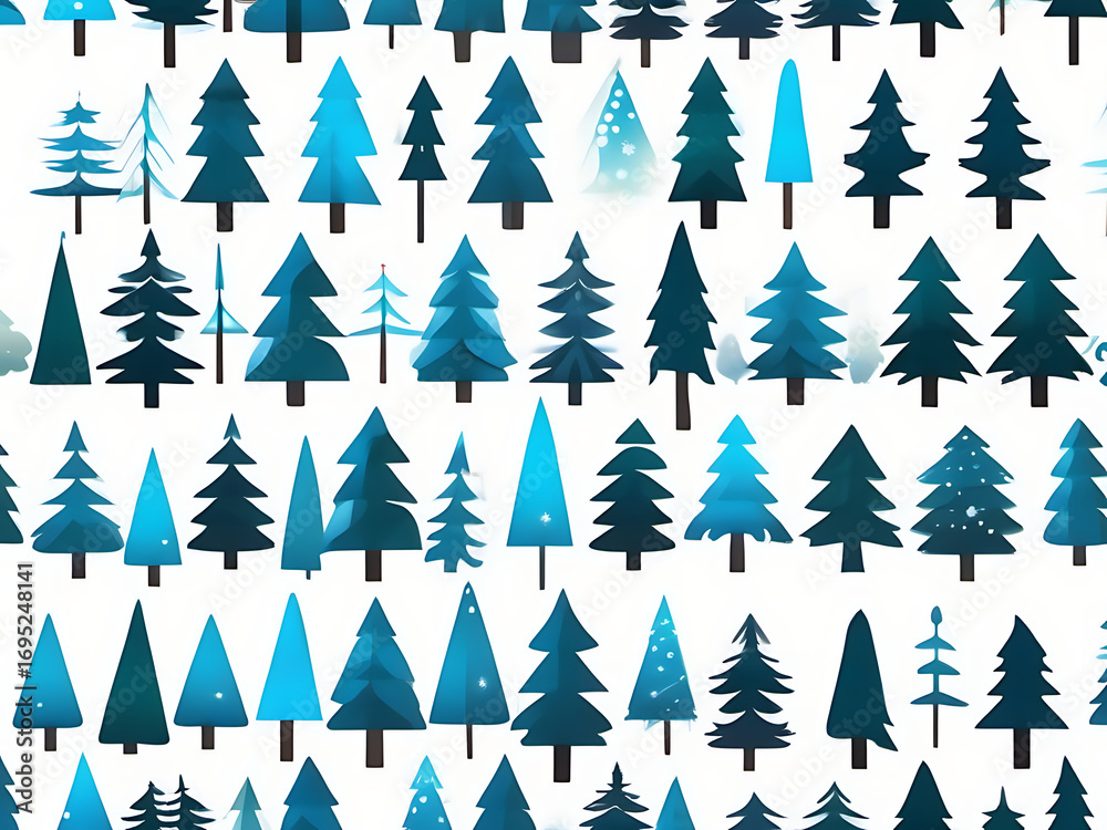 Obraz premium Blue christmas tree pattern