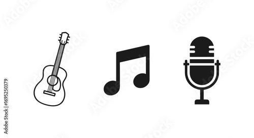 A stylized burger on a grill over a fire with a fork and knife on either side in red and black lines