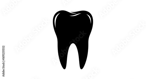 Bold dental silhouette representing oral hygiene and healthcare importance with minimalism