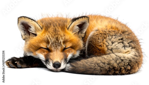 Sleeping red fox kit