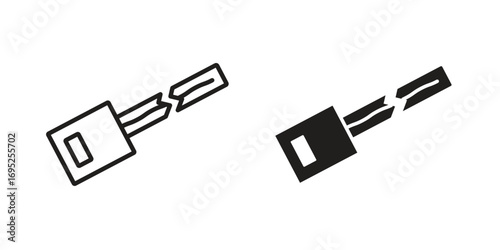 Broken key icon symbol for your web designs. Icon logo, app, UI.