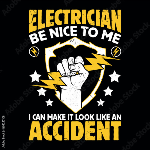 Electrician Lover Vintage Funny Electrician T-shirt Design