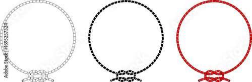 black red circular rope frame set