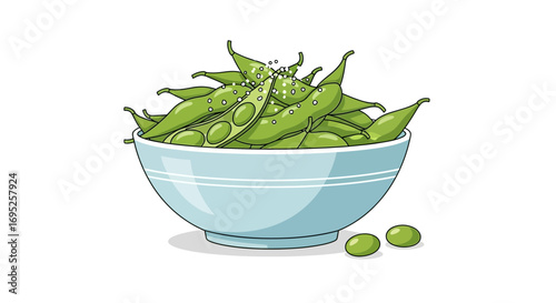 A delightful bowl of freshly prepared edamame pods with sea salt