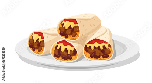 Delicious burrito platter showcasing flavorful fillings and fresh ingredients