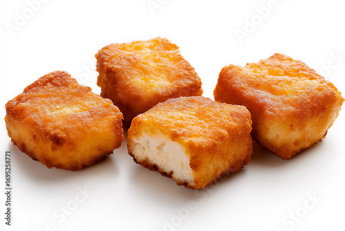Delicious crispy chicken nuggets fried to golden perfection, tasty appetizer or snack