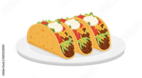 Delicious Tacos on a Plate Ready to Eat, a flavorful feast awaiting