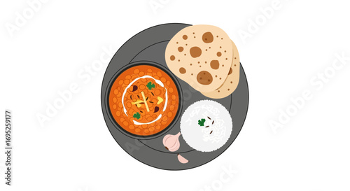 Exquisite Indian Thali Vector Illustration Displaying Culinary Artistry