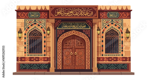 Magnificent islamic architecture featuring intricate geometric detailing