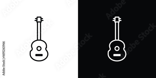 Guitar icon with black and white strokes