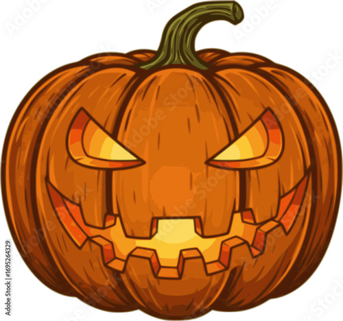 Halloween pumpkin jack o lantern illustration vector image for october spooky halloween season
