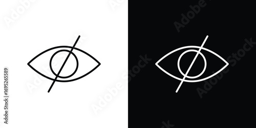Blindness icon with black and white strokes