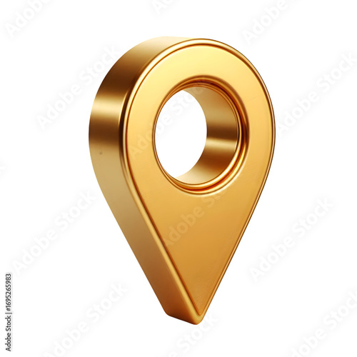 3D Gold location pin