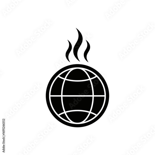 Geothermal energy icon representing heat and sustainability  