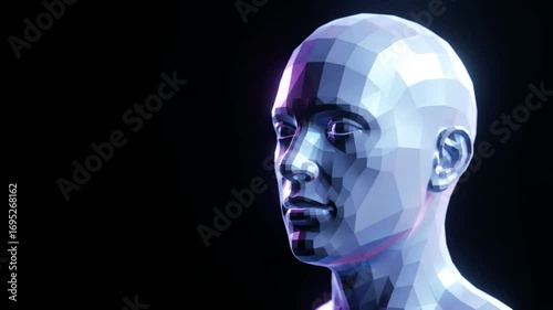 LowPoly Humanoid digital visage modern design