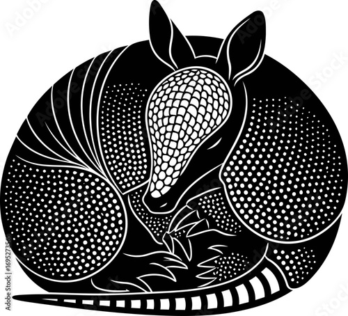 armadillo silhouette nighttime desert dreamer, symbol of resilience and mystery, isolated on transparent background