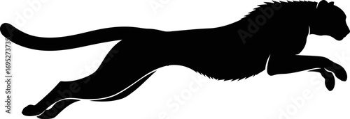 cheetah silhouette a boundless sprint, wild freedom, african safari artwork, isolated on transparent background