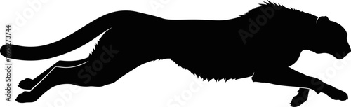 cheetah silhouette a burst of speed, graceful motion, wild freedom, isolated on transparent background