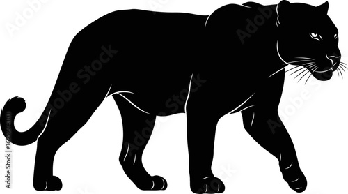 majestic black panther silhouette art of night prowlers silent grace and power, isolated on transparent background