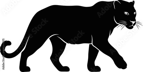 majestic black panther silhouette a icon of nightlife mystery, power, and elegant stealth, isolated on transparent background