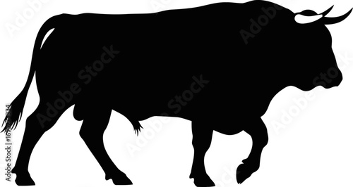 majestic bull silhouette a icon of strength, power, and spanish heritage, isolated on transparent background