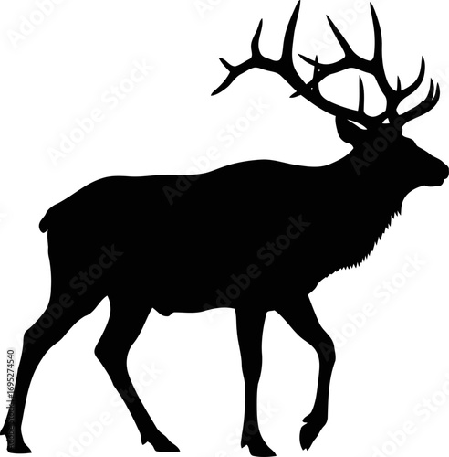 majestic elk silhouette art of autumnal majesty and woodland grandeur, isolated on transparent background