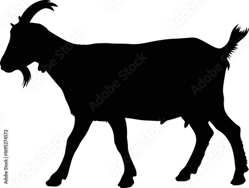 majestic goat silhouette art of pastoral grace, farm life, and rustic charm, isolated on transparent background
