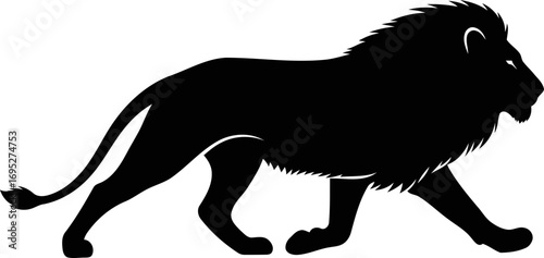 majestic lion silhouette a emblem of african pride and regal power, isolated on transparent background