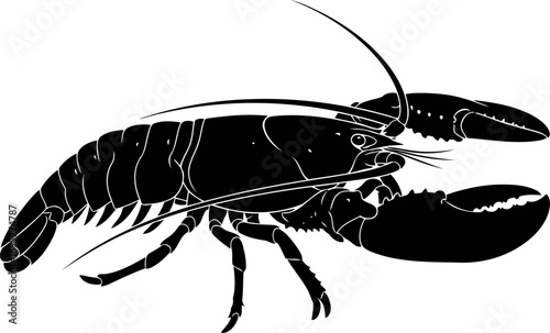majestic lobster silhouette a icon of ocean power and mystery, isolated on transparent background