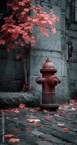 Autumnal hues on a city street.