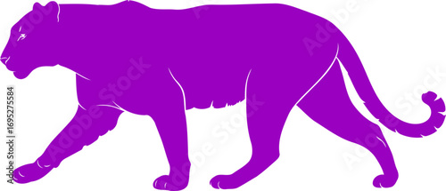 majestic purple panther silhouette a icon of nights silent prowl and mysterious grace, isolated on transparent background