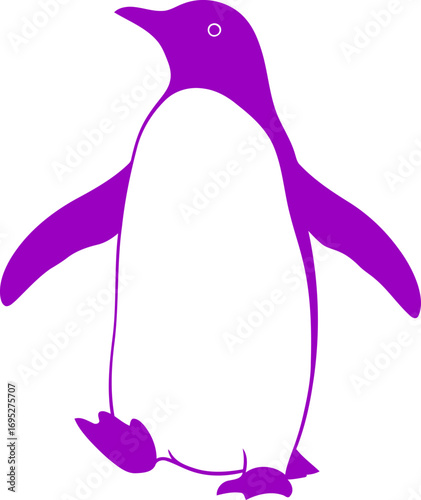 majestic purple penguin silhouette a regal antarctic icon, art, isolated on transparent background