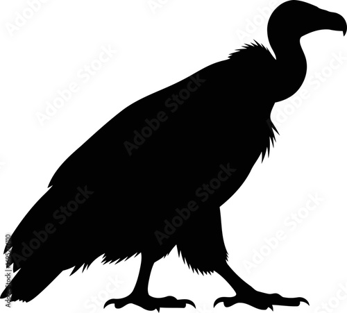majestic vulture silhouette icon of silent watcher, timeless power, and african savanna, isolated on transparent background